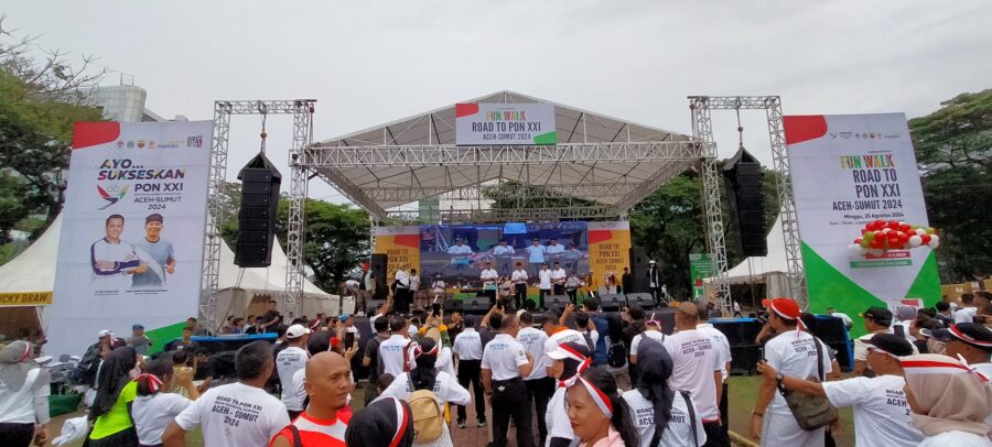 FUN WALK Menyambut PON XXI Aceh-Sumut, Kodam I Bukit Barisan Tebar Puluhan Sepeda Listrik.
