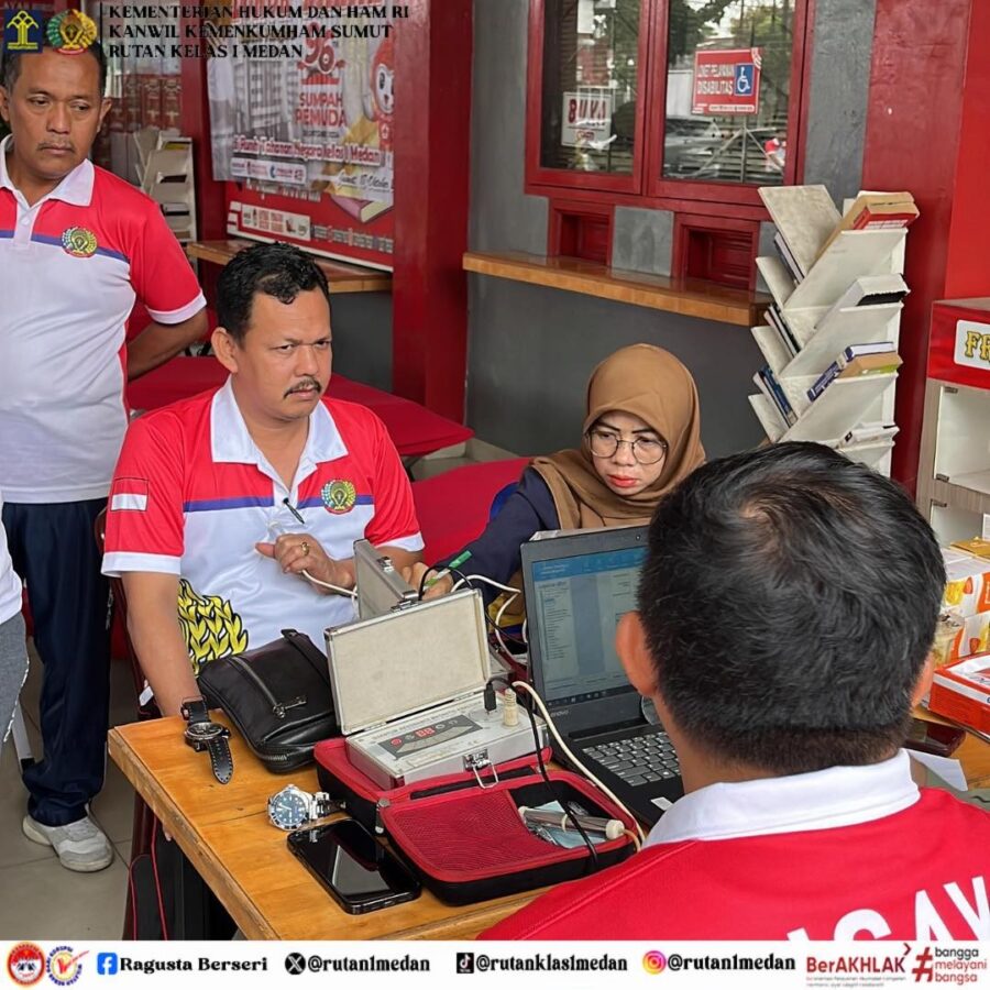 Jumat Sehat Rutan Kelas I Medan Adakan Senam Sekaligus Donor Darah