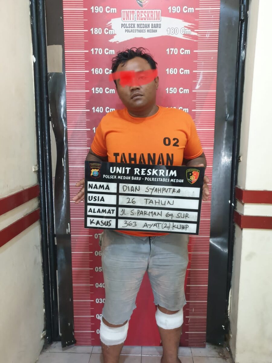 Unit Reskrim Polsek Medan Baru  Tembak Kedua Kaki Pelaku Bongkar Toko Ponsel