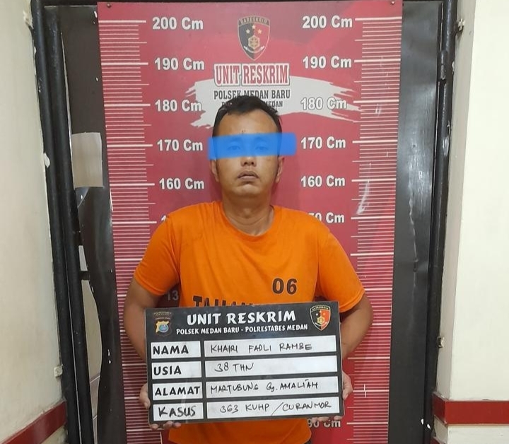 Reskrim Polsek Medan Baru Tembak Kedua Kaki Pelaku Curanmor di Parkiran Plaza Medan Fair