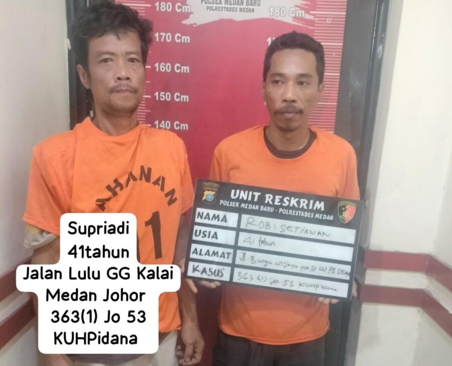 Curi Kabel Telkom, Dua Pria Ditangkap Reskrim Polsek Medan Baru