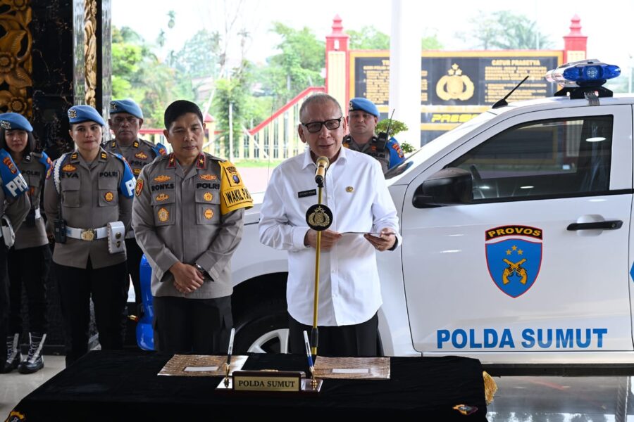 Polda Dapat Bantuan Hibah Mobil Dinas dari Pemprov Sumut