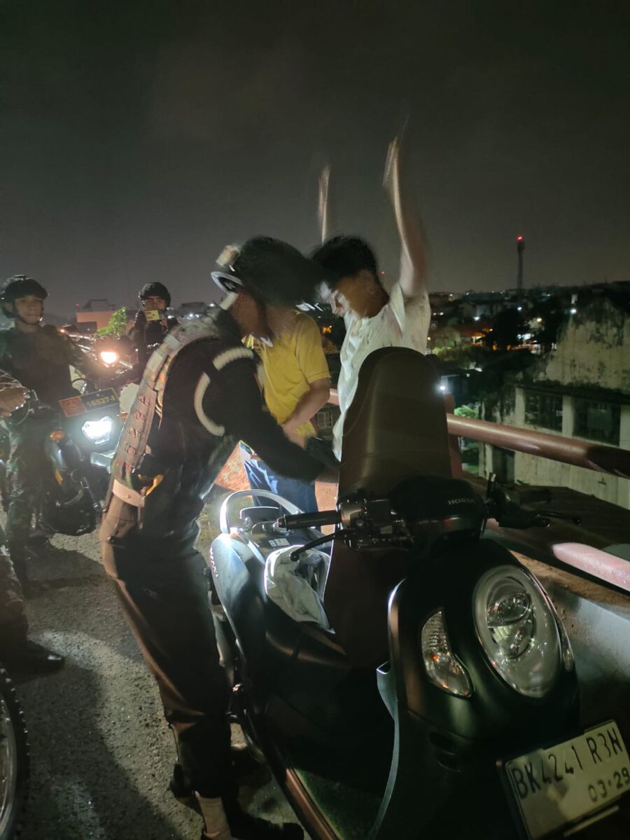 Denpom I/5 Medan Amankan 3 Anggota Geng Motor Bercelurit dalam Patroli Anti Begal Bersama Pomdam I/BB