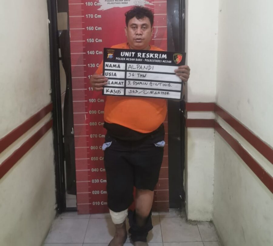 Melawan Petugas, Curanmor di Kos-kosan Ditembak Reskrim Polsek Medan Baru