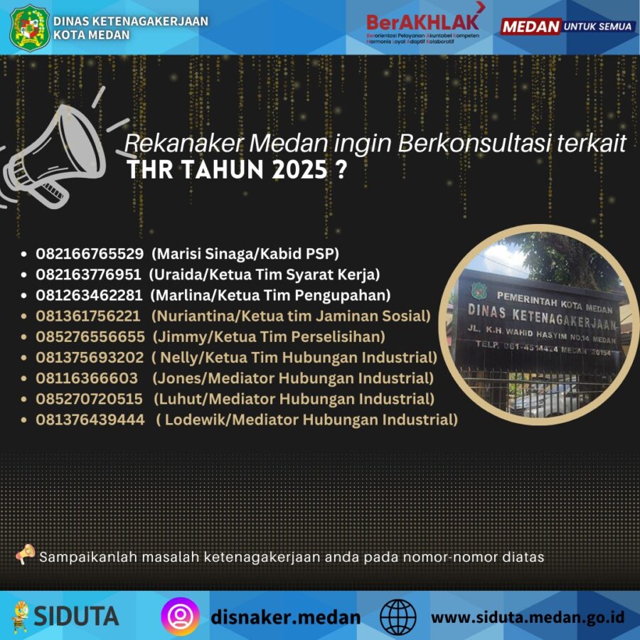 Kadisnaker Himbau THR di Bayarkan 7 Hari Sebelum Hari Raya