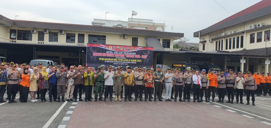 Denpom I/5 Ikut Apel Gelar Pasukan Operasi Ketupat Toba 2025 di Medan