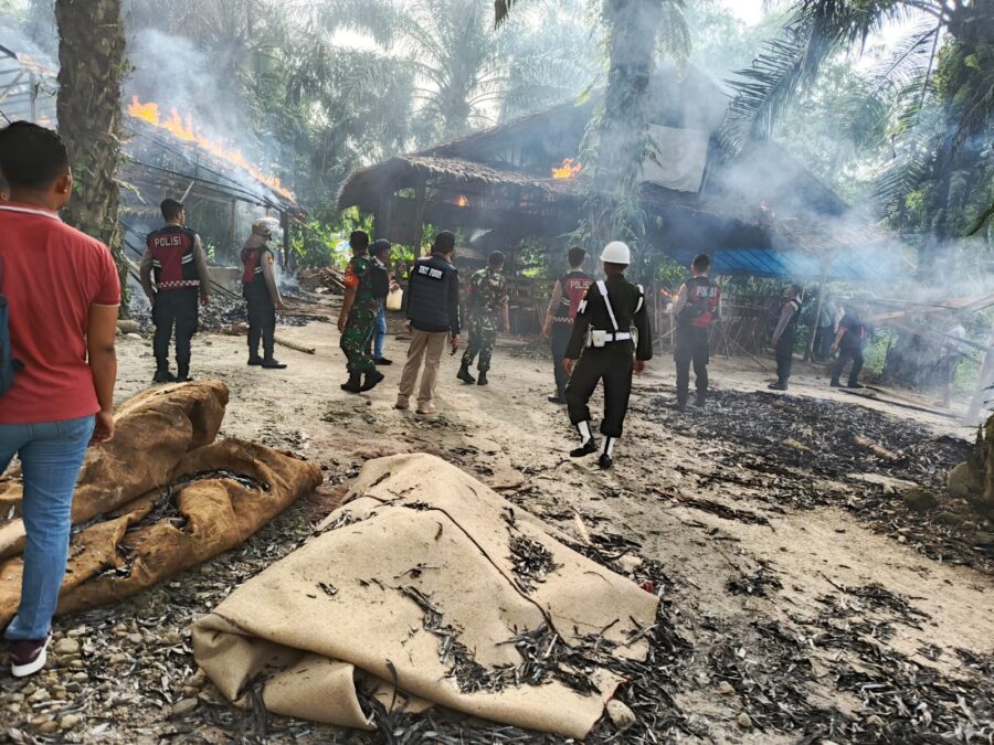TNI-POLRI Bakar Arena Sabung Ayam dan Lapak Judi di Deli Serdang
