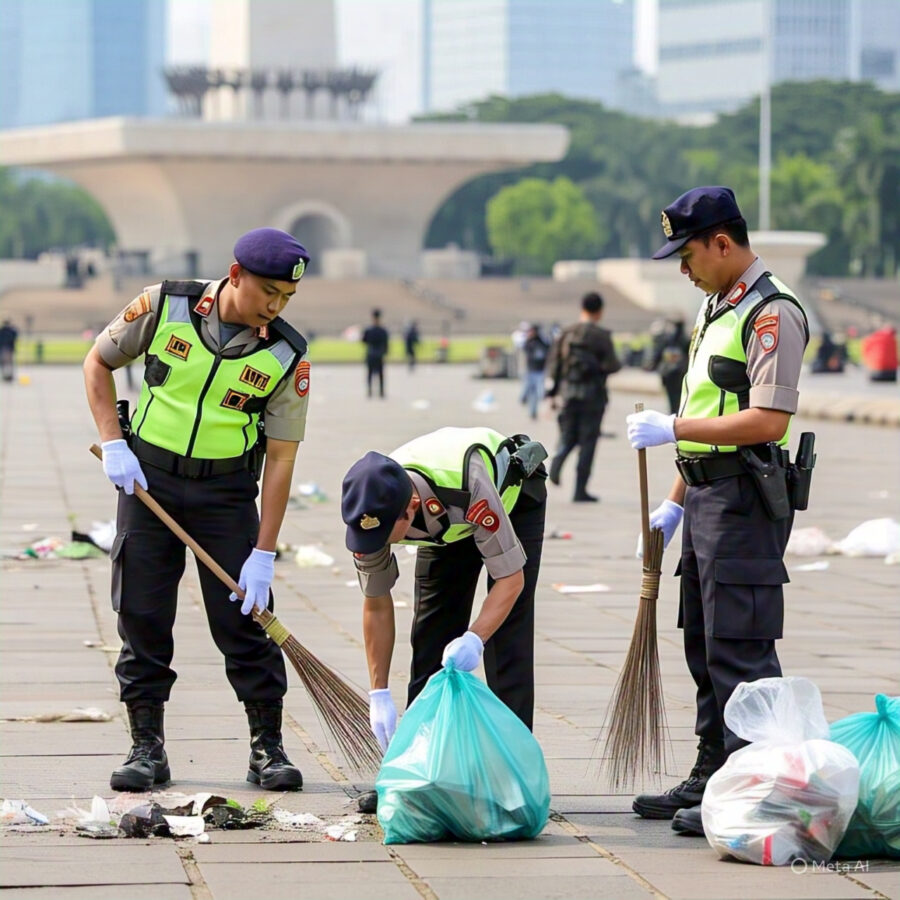 Usai Peringatan Hari Buruh di Monas, Siapa yang Bersihkan Sampah.!