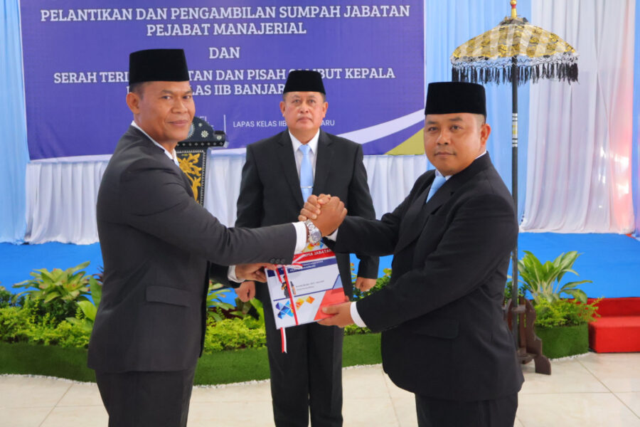 Eratkan Sinergi, Plt Karutan Rantau Saksikan Serah Terima Jabatan Kalapas Banjarbaru