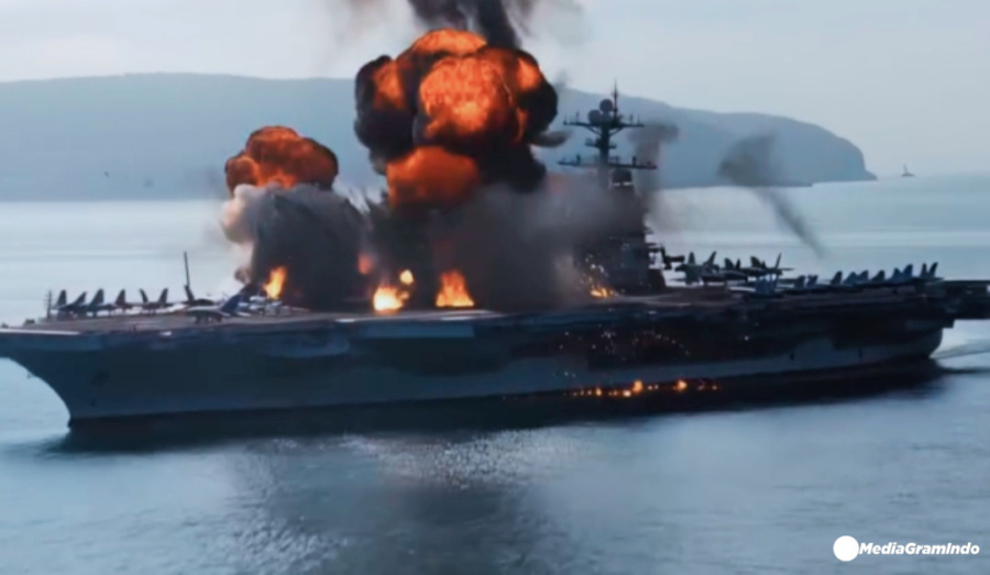 Kapal Induk USS Gerald Ford Terbakar, Ratusan Orang Terluka