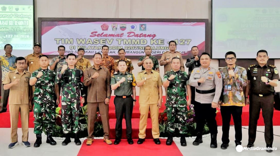 Kunker Tim Wasev TMMD Ke-127 Disambut Bupati Simalungun