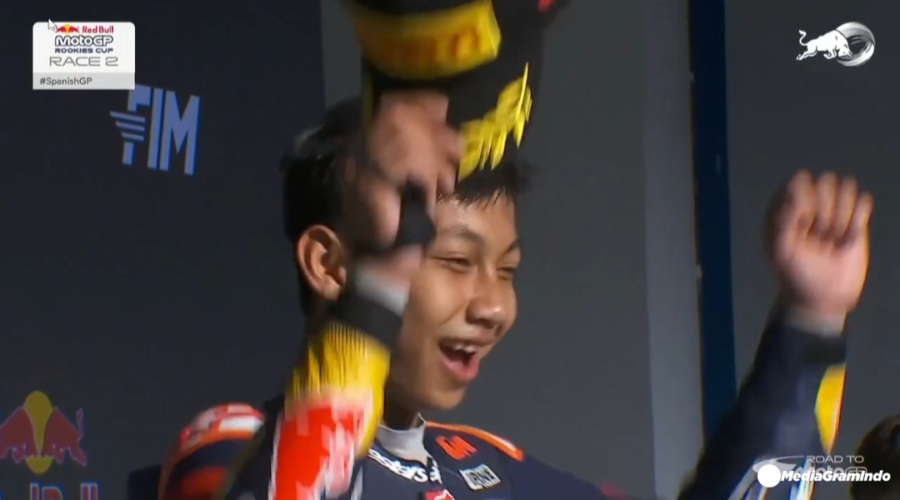 Pembalap Asal Sleman Juara Dunia MotoGP Rookies Cup di Spanyol