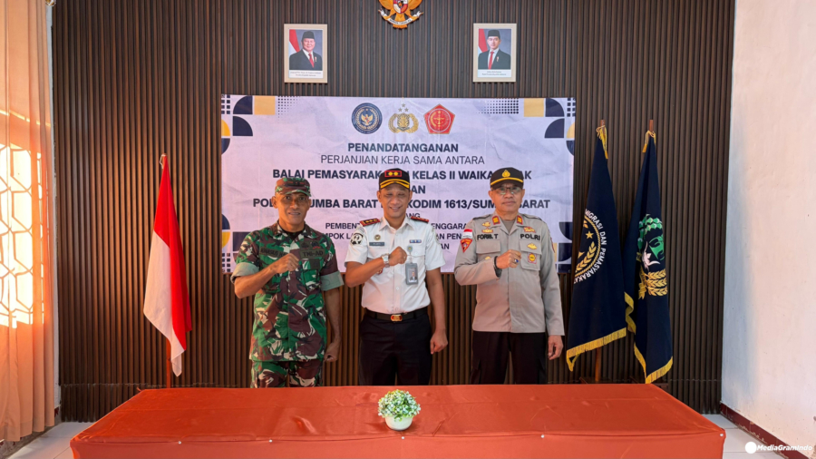 MoU Bapas Waiakabubak Bersama Polres dan Kodim Bentuk Kelompok Pengawasan Warga Binaan