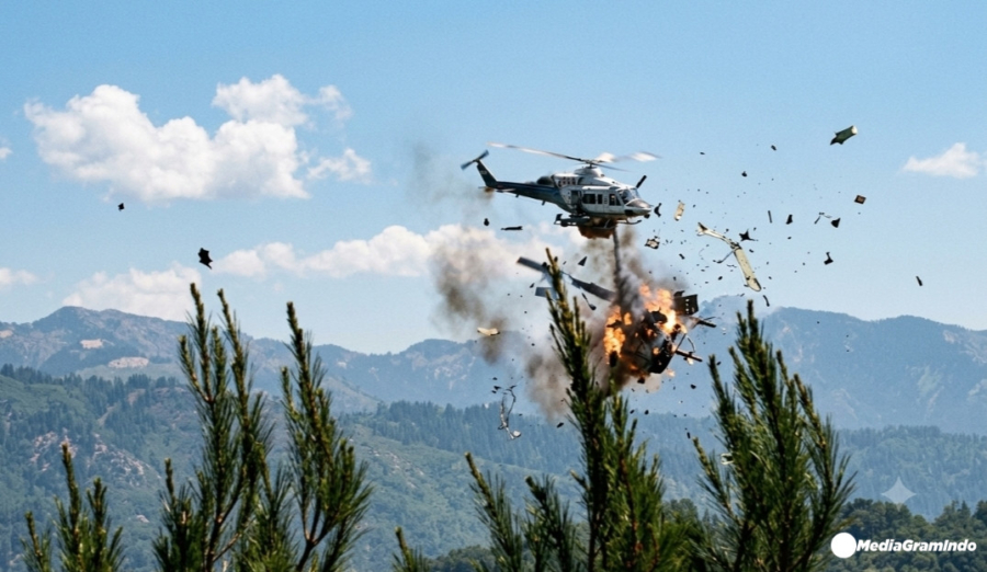 Dua Helikopter Pemadam Kebakaran Bertabrakan di Yunani