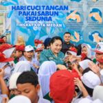 Airin Rico Waas dan Dokter Kecil Praktik Cuci Tangan di Hari CTPS 2026 Medan